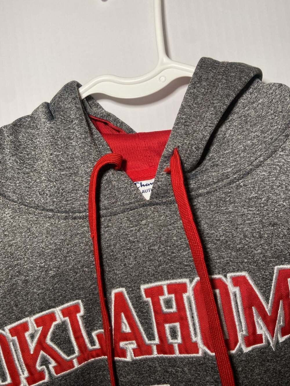 Champion Oklahoma Sooners Size L Gray Hoodie Sweatshirt